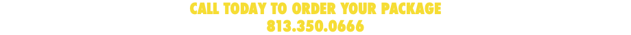 CALL TODAY TO ORDER YOUR PACKAGE 813.350.0666